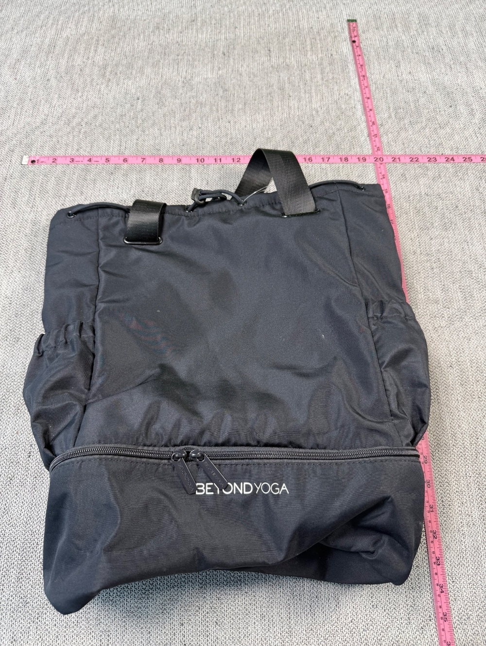 Beyond Yoga Black Yoga Tote Bag with Zippered Compartment
